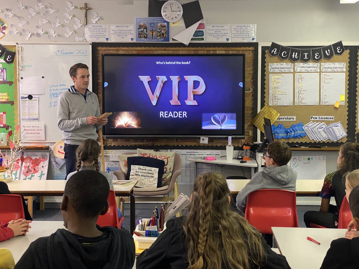 AllSoulsPrimary's tweet photo. Thank you to Mr Smith, Nicholas’s dad, for being last week’s VIP reader in Y6! #vipreader https://t.co/6cEXZ0huMQ