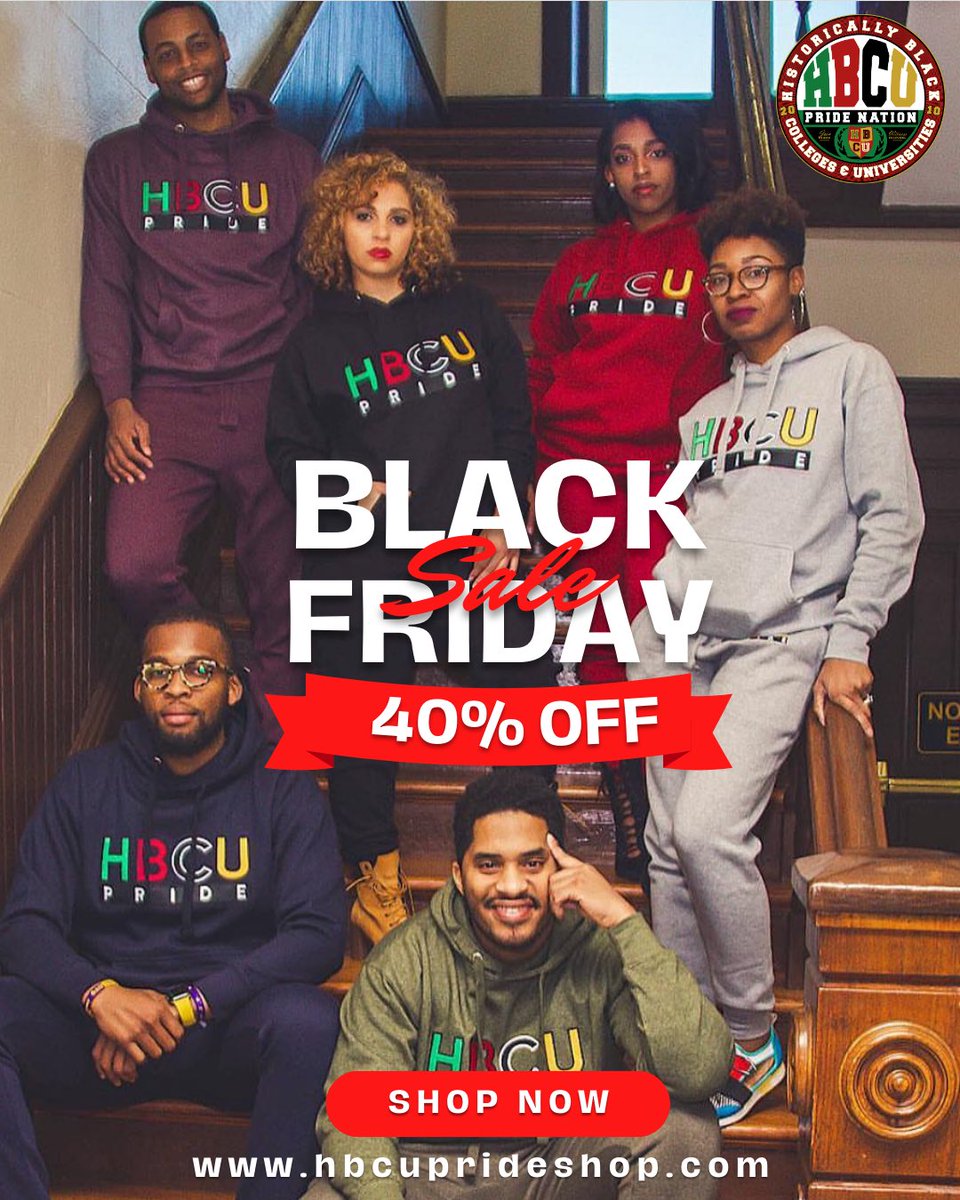 Happy Thanksgiving to you and your loved ones! We are having a 40% off Black Friday sale from today until next Tuesday! Get your HBCU Pride Nation tee shirts, hoodies, crewnecks and more in time for the holidays! Use the discount code 'BF23' at checkout! hbcuprideshop.com