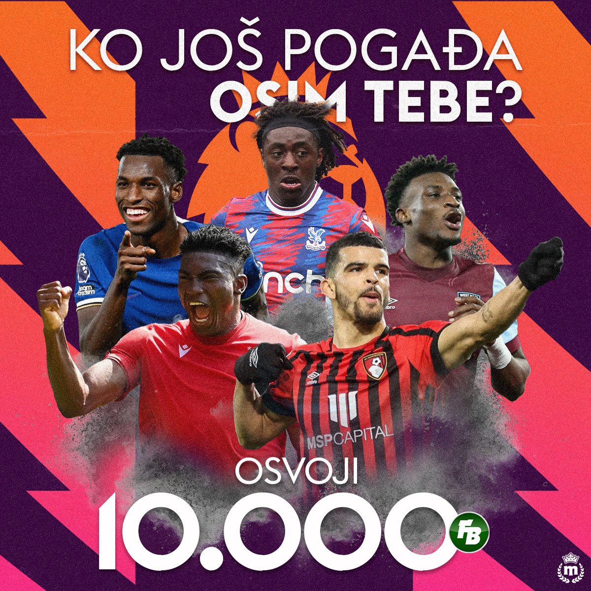 MaxBetSrbija's tweet photo. Osvoji 10.000RSD Freebeta!💰

Sve što je potrebno jeste da:

• Pratiš @MaxBetSrbija🫱🏻‍🫲🏼
• Retvituješ objavu uz quote 🔁
• Pogodiš koji igrač daje prvi gol u Premijer ligi od 16H u subotu 
• Najsrećniji među vama koji ste pogodili, osvaja nagrad

Srećno svima! 🍀 https://t.co/LiPfIPew6M