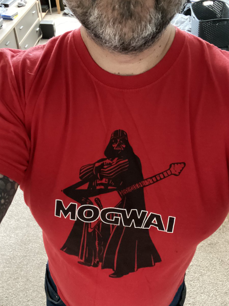 SeanClose18's tweet image. My efforts for band t shirt day. I think I was being a bit hopeful fitting in to the nearly 16 year old @mogwaiband shirt so went with @beastieboys instead #TShirtDay @BBC6Music