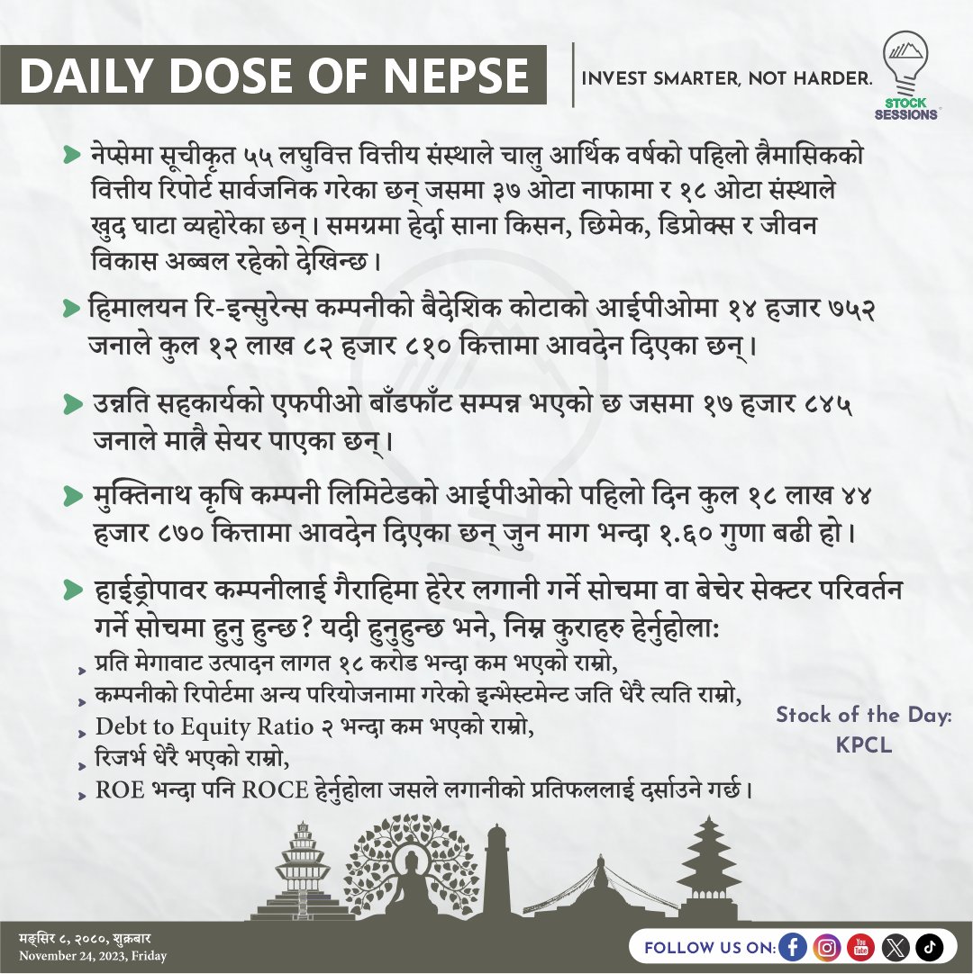It's time for Daily Dose of NEPSE for today.
#stocksessions #NEPSE #dailydoseofnepse