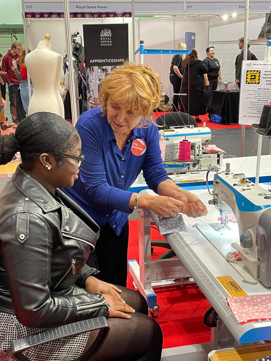 The opportunity to try new skills is one of the things you tell us you value about coming to #SkillsLondon try out some sewing on @UKFTorg they're on stand 307 in the Digital & Creative zone