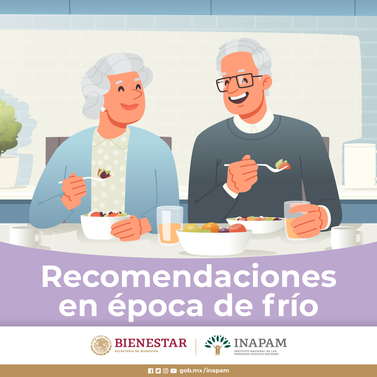 INAPAM's tweet photo. #EligeCuidarte una #Dieta #Balanceada #Fortalece el #SistemaInmunológico de las #PersonasAdultasMayores para evitar #Enfermedades #Respiratorias #Abrígate #AcudeAlMédico #EnvejecerConBienestar
@bienestarmx
@SSalud_mx
@SSaludCdMx
@INGER_mx
@Tu_IMSS
@ISSSTE_mx https://t.co/wfheeYkJBP