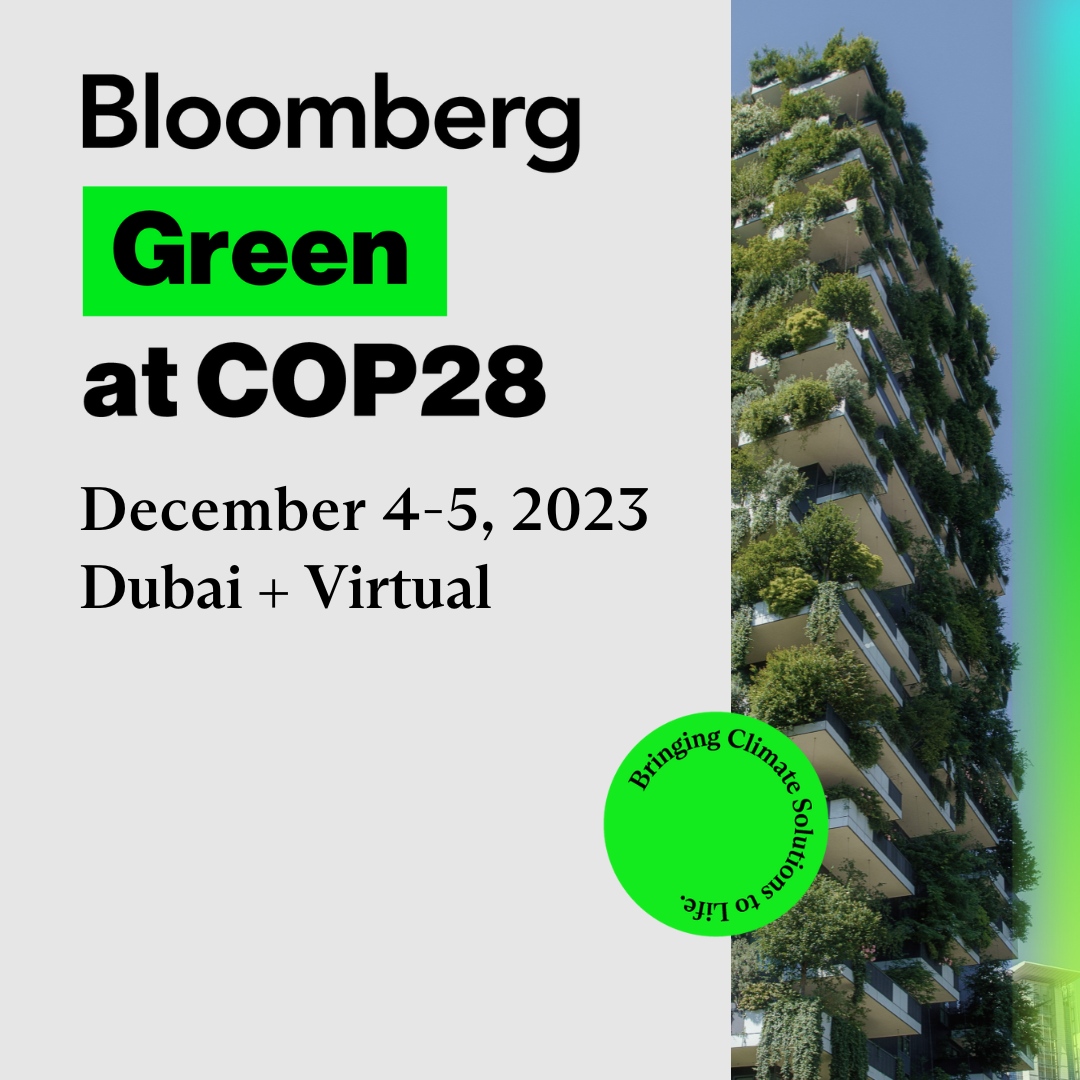 Against the backdrop of the United Nations Climate Change Conference, #BloombergGreen will convene the foremost leaders in business, policy and NGOs for conversations focused on solutions to support the goals set forth at #COP28. Join us live on 4-5 Dec. bloom.bg/47wzp3H