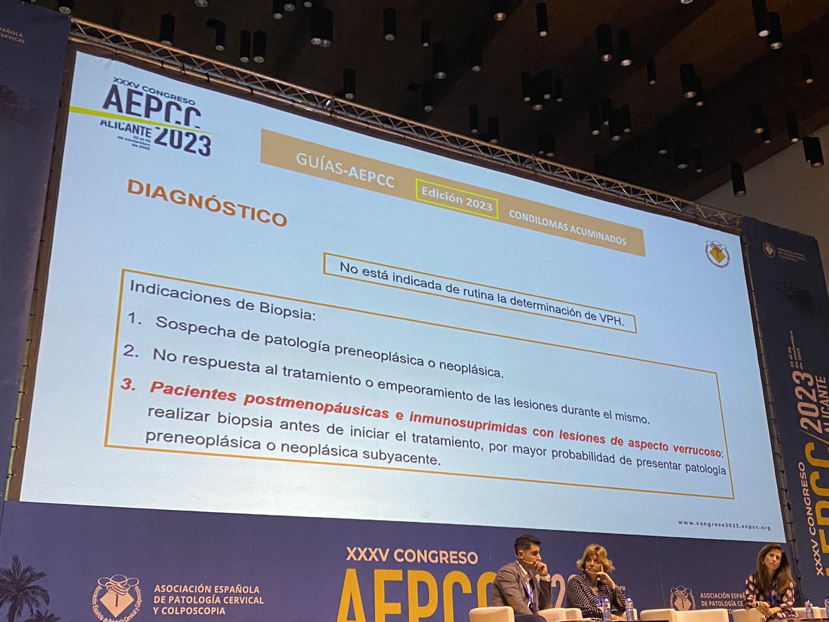aepccolposcopia's tweet photo. Ante la aparición de #condilomas realizaremos #biopsia ante sospecha de lesión preneoplásica/neoplásica, cuando no hay respuesta al tratamiento, y en mujeres postmenopáusicas o inmunosuprimidas con aspecto verrucoso
#todossomosAEPCC #AEPCC2023 https://t.co/aCRDB0NhXR