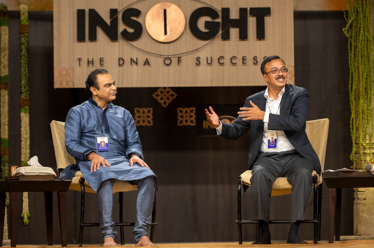 Vinod K Dasari, chairman of Vinita Health and Tresa Motors, gave an inspiring talk on how a leader can face adversity in the midst of tests and setbacks. He shared his own experiences of how to be able to show a positive attitude even while facing stress. #Insight2023