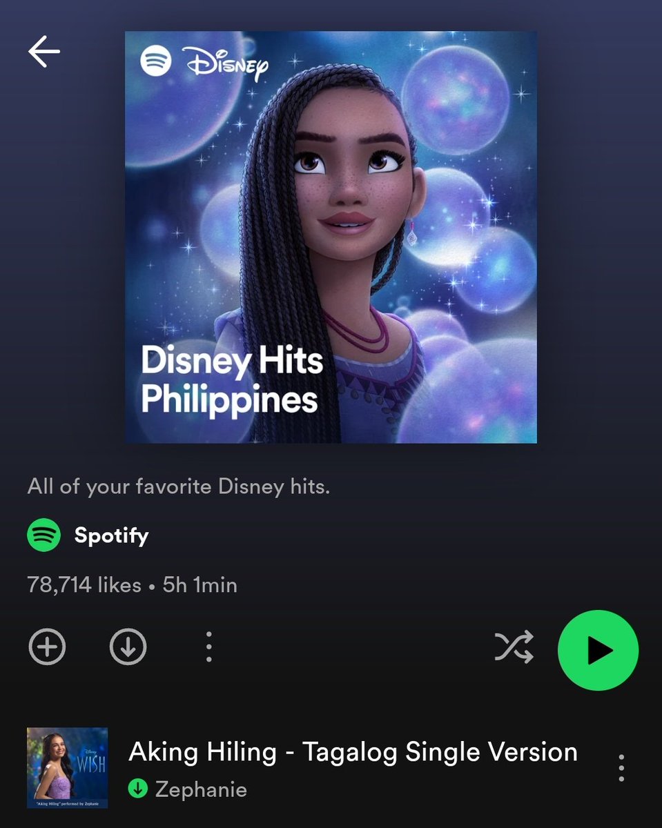 zephanaticsofc's tweet photo. #AkingHiling by @imzephanie – Disney's #Wish OST Tagalog Version is now included on "Disney Hits Philippines" Playlist on @SpotifyPH
Check out the playlist here:
https://t.co/72YppA2q1p
#Zephanie #WishPH #Disney100 https://t.co/7TCoimsCRt