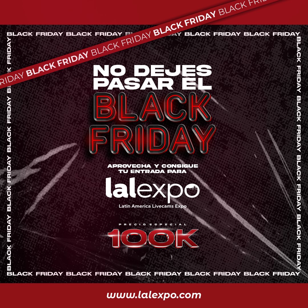 Latamlalexpo's tweet photo. ⏳️¡Aprovecha el Black Friday! 

Consigue tu entrada para LalaExpo a un precio de película solo por hoy. 🎫

Precio valido hasta las 11:59 p.m.

#Lalexpo #AdultExperts #BestBusiness #Entertainment #Event https://t.co/h3rwa8kIOb