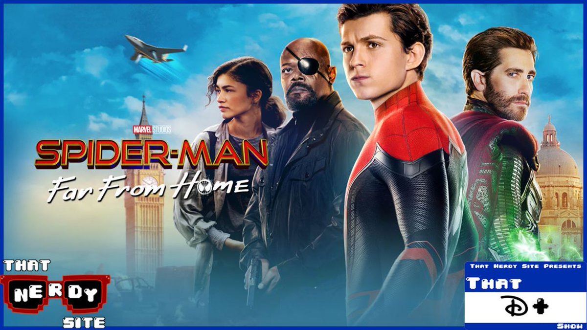 ThatNerdySite's tweet photo. On today's #ThatDPlusShow, @TrevorJStarkey, @RevCabbott, and @LeftyLoggy wrap up our Spider-Man series for the time being with a look at Spider-Man: Far From Home.
https://t.co/uOgceHPGUv https://t.co/NYI5NNsbxO
