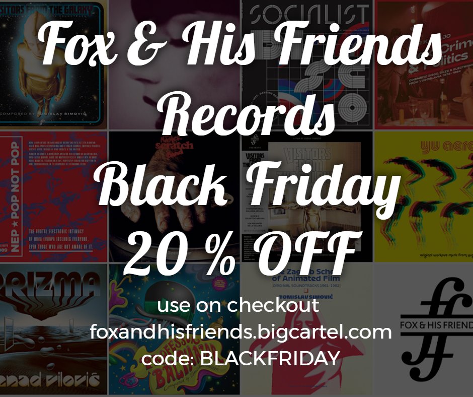 Fox&HisFriends (@foxandhisfriend) on Twitter photo Big Cartel Black Friday Weekend starts now. Ends Sunday November 26th at midnight. 20 % on all orders over 50 euro. Use code BLACKFRIDAY foxandhisfriends.bigcartel.com <a href="/LeriAhel/">Mutant Disco Radio Show</a> <a href="/zluketic/">Zeljko Luketic</a> Big Cartel Black Friday Weekend starts now. Ends Sunday November 26th at midnight. 20 % on all orders over 50 euro. Use code BLACKFRIDAY foxandhisfriends.bigcartel.com <a href="/LeriAhel/">Mutant Disco Radio Show</a> <a href="/zluketic/">Zeljko Luketic</a>