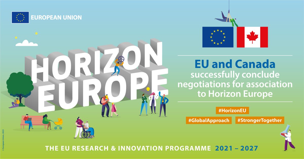 We have a deal! The @EU_Commission and Canada have concluded negotiations for association to #HorizonEU! Let's spark innovation across continents! 🇪🇺🇨🇦 👉europa.eu/!QYDBGN #EUCanadaSummit #StrongerTogether