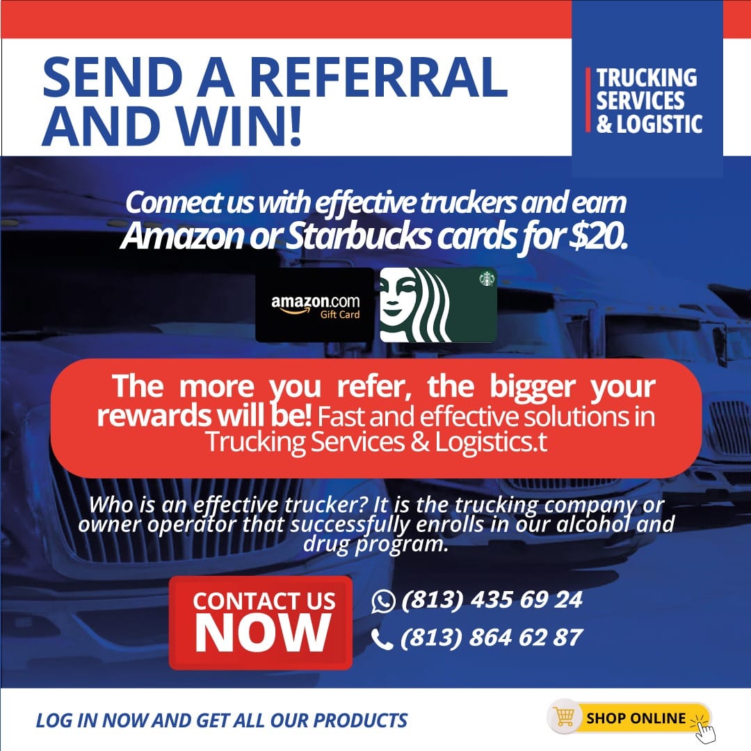 TruckingSL's tweet photo. 💵🤑With us you can win!
Refer us to a cash trucker and get an Amazon or Starbucks card for $20.
Help us get more truckers to know about our solutions!
CONTACT US NOW
Phone: (813) 864-6287
WhatsApp: (813) 435 69 24
https://t.co/CjsHO8TVpW https://t.co/uSBEVz8cGX