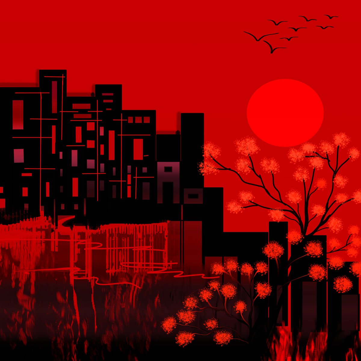 AshrafMonawar's tweet photo. @solana CityBy The Shore.
#LoveYourW2023 #blackfridaysale #digitalart #artworkforsale#redandblack#landscape https://t.co/PEOS15wxev