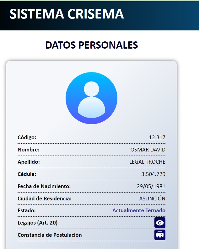 FilizzolaRafael's tweet photo. Osmar Legal logró algo inédito en el @ConsejoParaguay. Estando en la posición 115, logró entrar en la terna para juez penal de garantías contra el crimen organizado; sin dudas, un fuero de gran interés para el cartismo. Se trata de un fiscal acusado ante el @Jem_py por la Cámara de @SenadoresPy, que como actuario fue salpicado por los audios de OGD y como fiscal, ya todos sabemos a qué se dedicó, ser títere del patrón del quincho.

Al estudio no pudo darle mucho espacio, tiene un promedio mediocre en la facultad de 2,75. No cuenta con ninguna formación de maestría, pero le sumaron puntos por ser docente de la Facultad de Derecho de Quiindy y por algunos cursos.

El deterioro institucional del Consejo de la Magistratura en tan poco tiempo es alarmante.