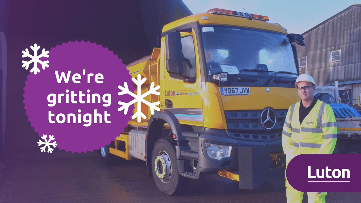 ❄️ Road surface temperatures are expected to drop below 0 degrees tonight, so we'll be out gritting priority routes as a precautionary measure.

🚗 Stay safe, Luton!