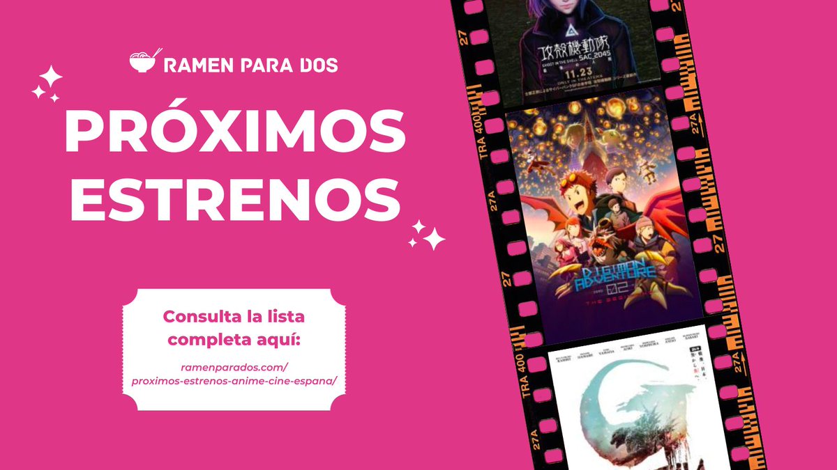 RamenParaDos's tweet image. 🎞️ La semana que viene se estrena #DigimonAdventure02 en cines gracias a @SelectaVision 
 
📅 Para no perderte ningún estreno puedes consultar nuestro calendario de próximos estrenos con fechas e info de cada película.

👉 La lista aquí: ramenparados.com/proximos-estre…