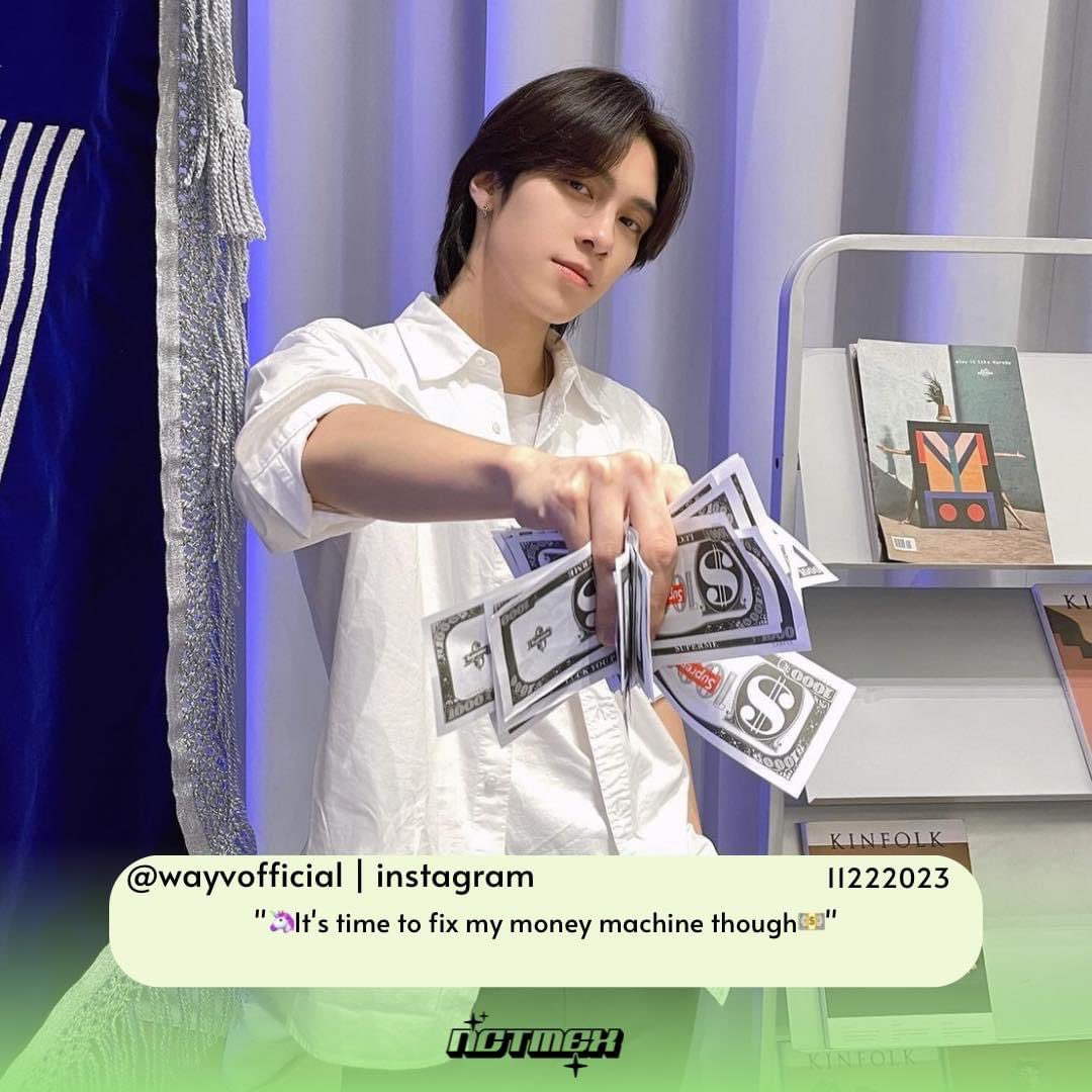 NCTMEX_FANBASE's tweet photo. #11222023 #WAYV | INSTAGRAM #HENDERY #MEDIAUPDATE

 “🦄lt's time to fix my money machine though💵"

#NCTMEX #WAYV #NCT #YouthAwards_BestActor
#WayV #威神V
#OnMyYouth #遗憾效应
#WayV_OnMyYouth

~neotrxxsh🐰 https://t.co/VVNGZX1F7F