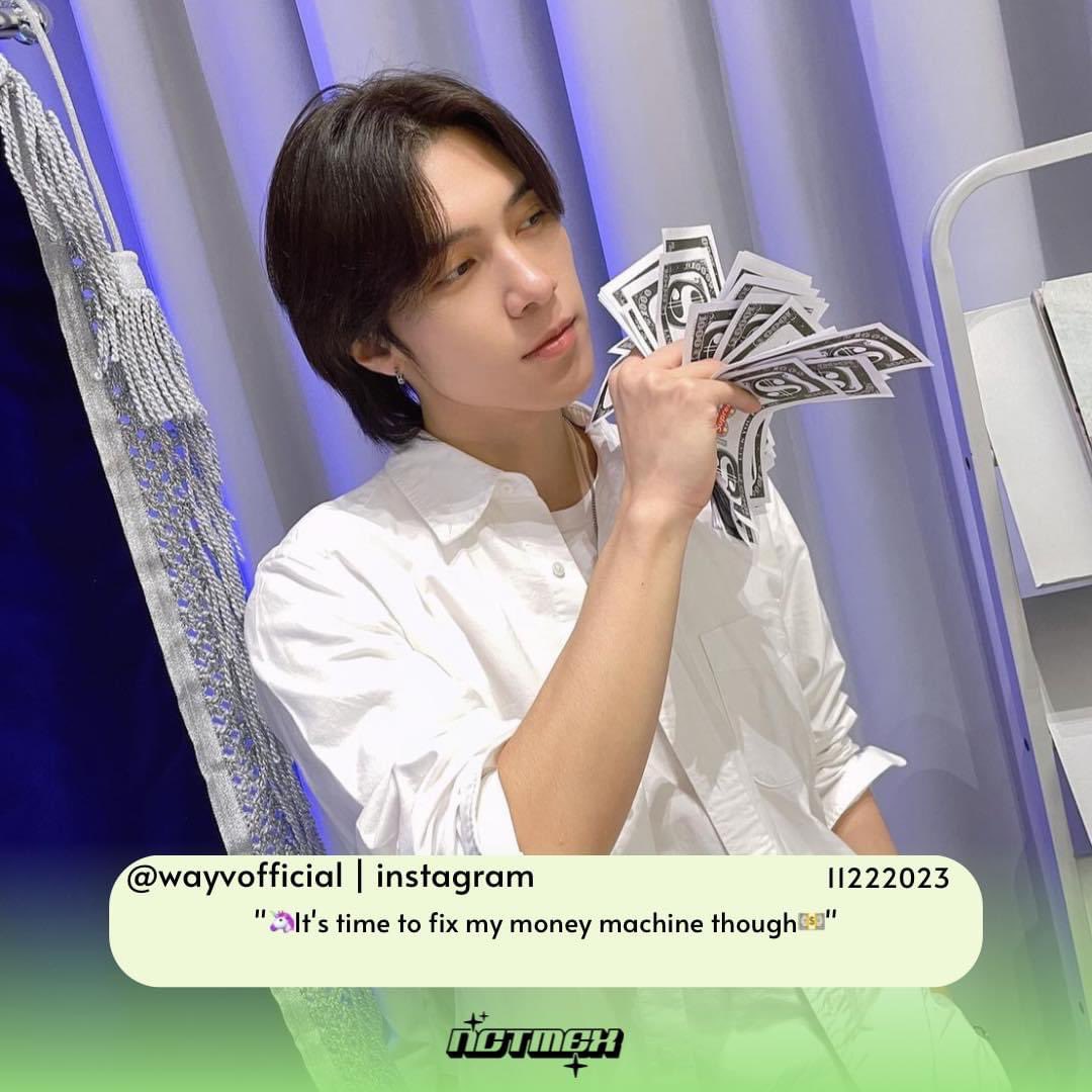NCTMEX_FANBASE's tweet photo. #11222023 #WAYV | INSTAGRAM #HENDERY #MEDIAUPDATE

 “🦄lt's time to fix my money machine though💵"

#NCTMEX #WAYV #NCT #YouthAwards_BestActor
#WayV #威神V
#OnMyYouth #遗憾效应
#WayV_OnMyYouth

~neotrxxsh🐰 https://t.co/VVNGZX1F7F