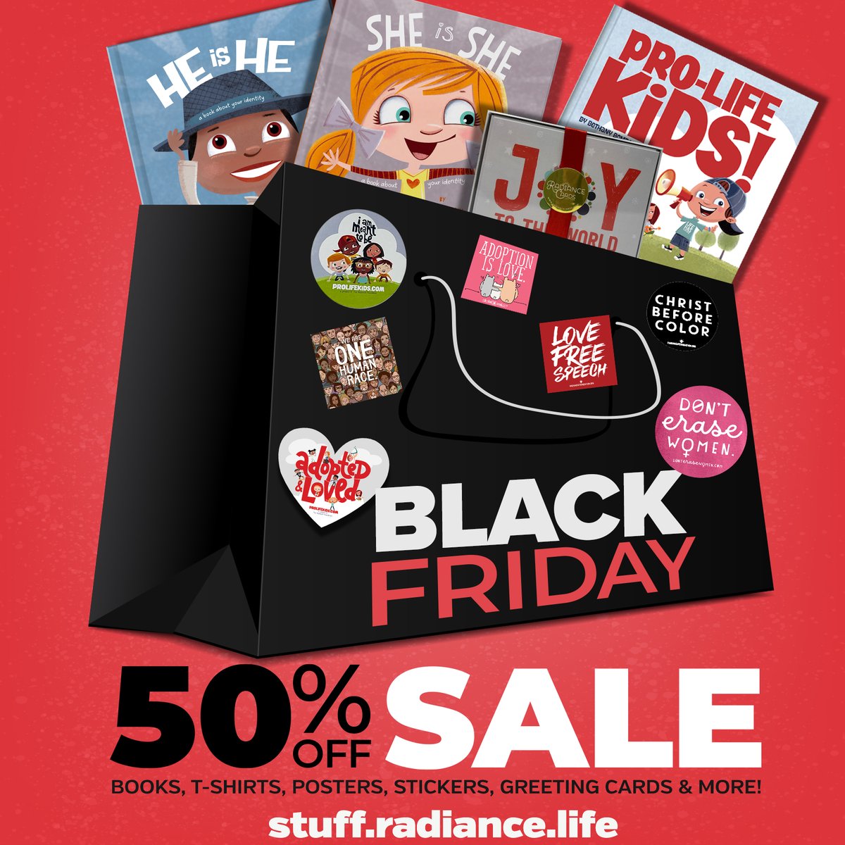 lifehaspurpose's tweet photo. It's on!!! #BlackFriday. Help our mission to illuminate God-given purpose and fight factophobia! ❤️ https://t.co/kQENwKoNTc ❤️#halfoffeverything #books #tshirts #greetingcards #stickers #posters https://t.co/evEA6wfhtI