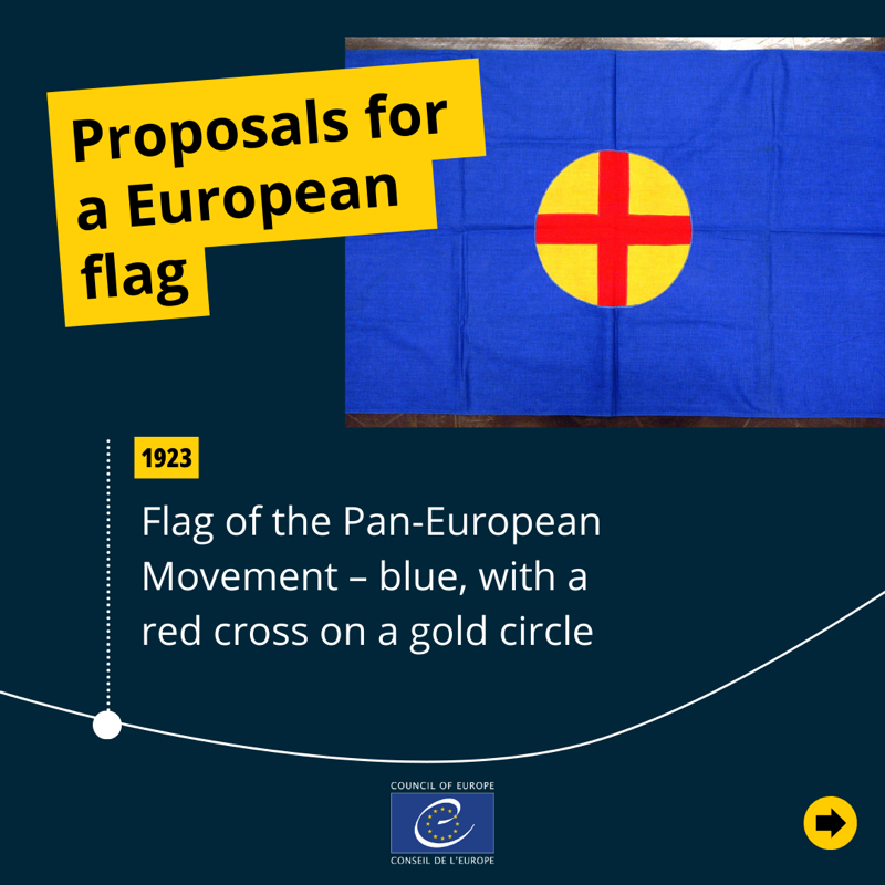coe's tweet photo. 🇪🇺 Do you know the story behind the #EuropeanFlag? 🇪🇺
⭐️ Against the background of blue sky, the 12 stars form a circle, symbolising union.
#OnThisDay in 1955, the Council of Europe’s Committee of Ministers adopted the star-studded flag.
Discover some proposed designs ⤵️