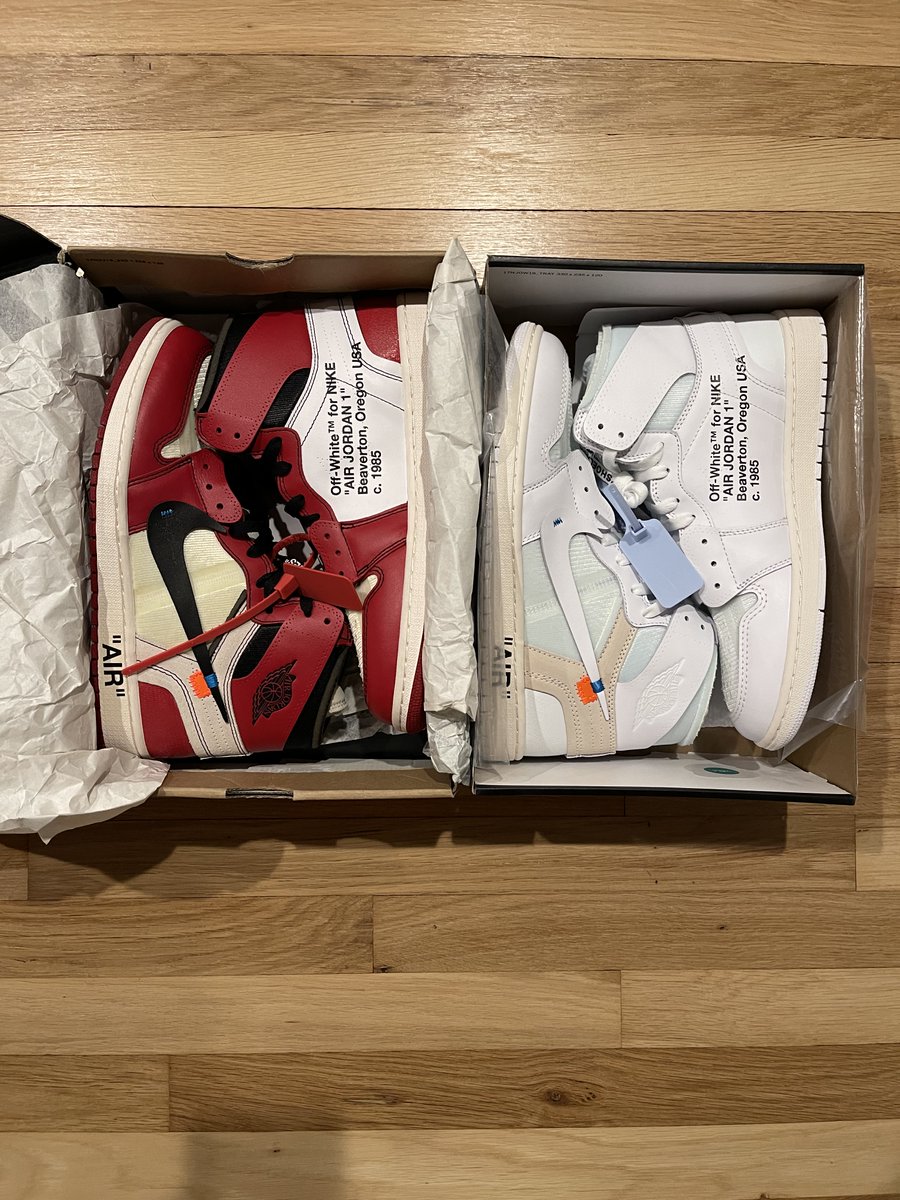 DblocDunks's tweet photo. Black Friday Bangers

Brand New Off White AJ1 Chicago &amp; EU
Both Size 11

Chicago-$5999
EU-$6249

Prices Include Shipping With Insurance

RP's Greatly Appreciated
DM TO PURCHASE https://t.co/P5SgcTWBlR