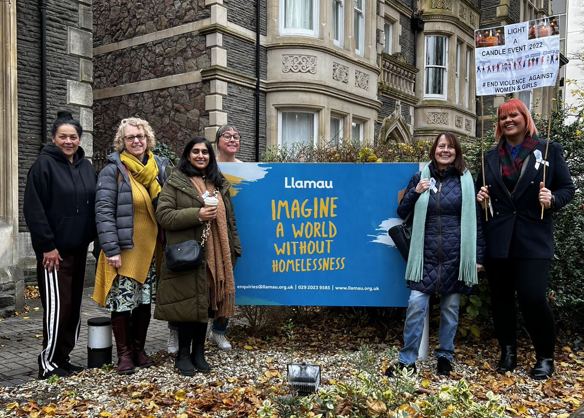 Today I marched with <a href="/LlamauUK/">Llamau</a> colleagues &amp; other partners to Llandaff Cathedral for Light A Candle Event, marking the International Day for the Elimination of Violence against Women &amp; Girls. 
Sad we need to keep on doing this every year.
#EndViolenceAgainstWomen
#WhiteRibbonDay