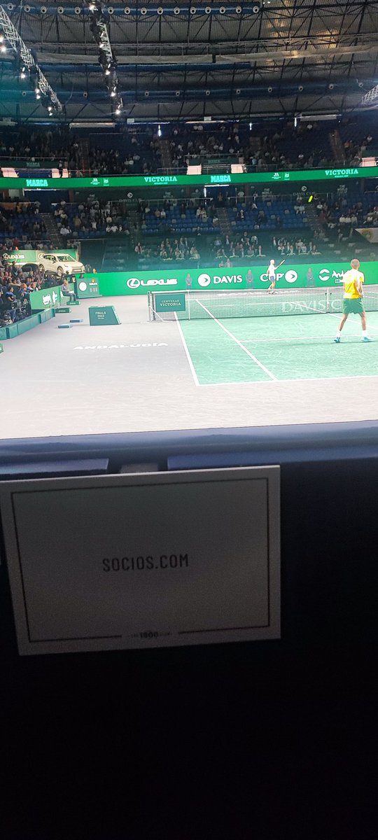Davide9962's tweet photo. You take 3 day off for Davis Cup in Malaga and reedem tickets on fan rewards, what a Seats, food and match....
Thanks @socios @SociosESP @alex_dreyfus https://t.co/EqoZxGB9GM