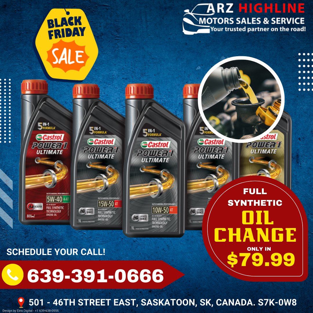 ArzMotors's tweet photo. Call us: 639.391.0666
Address: 501-46th Street E, Saskatoon, SK, Canada.
Visit: https://t.co/TIpS5C0lUr
#SyntheticOilChangeSaskatoon, #TopTierService, #AffordableAutoRepair, #CarMaintenance, #EnginePerformance, #TireInstallation, #RoadReady, #VehicleWellness, #QualityAutoService, https://t.co/Apy176Ksga
