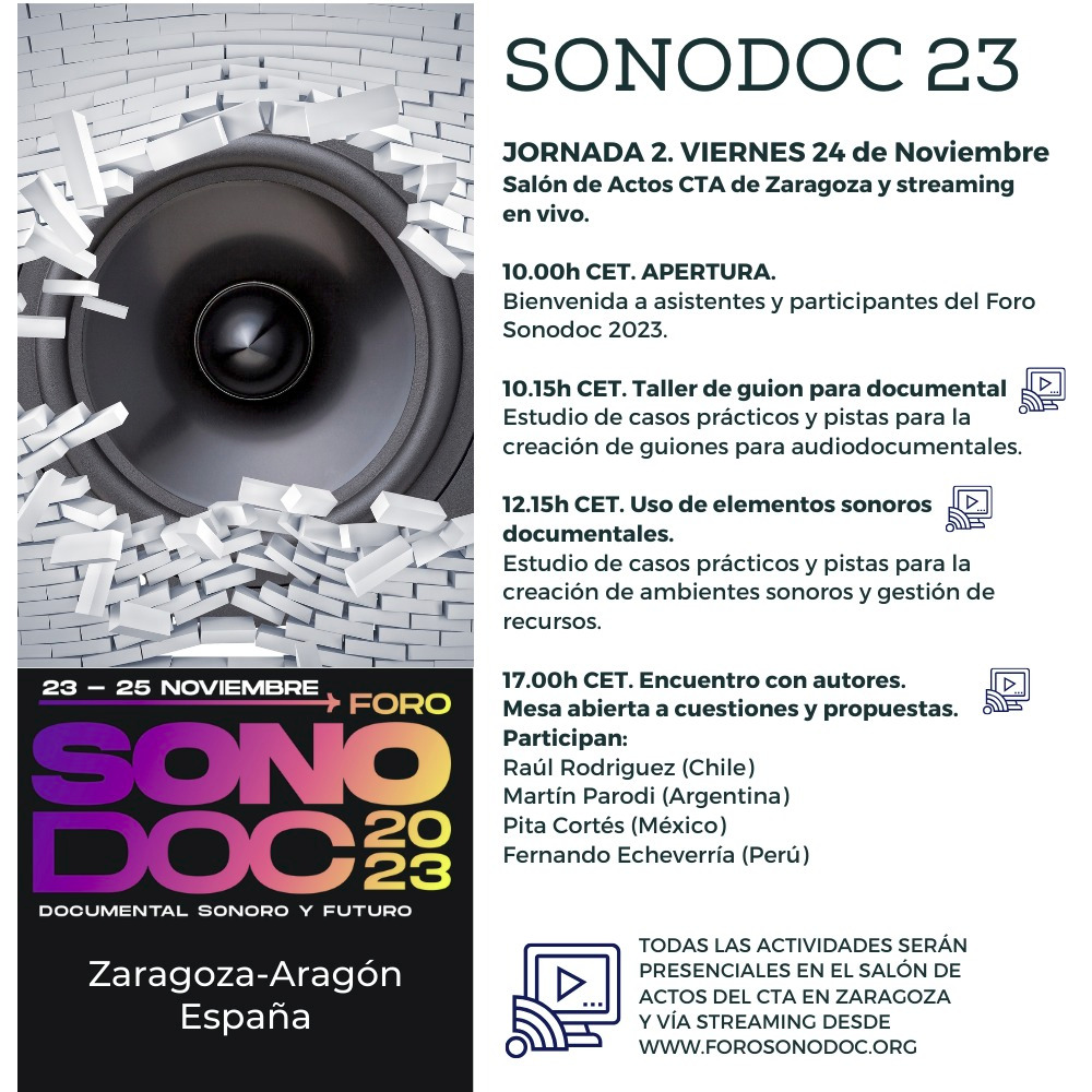 Raul__Rod's tweet photo. Ahora en segunda jornada de Sonodoc 2023 @ForoSonodoc para hablar del #podcast documental en Chile y dialogar con otros creadores de la región  @martinparolax #pitacortes #fernandoechevarria https://t.co/lh9sZGtO3Y