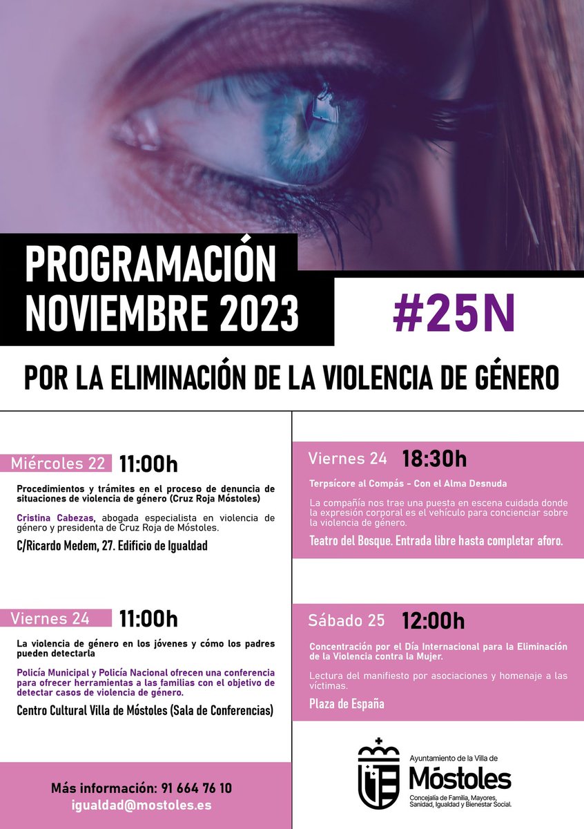 FemMostoles's tweet photo. Para las compañeras de Móstoles que no podáis acurdir a la manifestación de Madrid, mañana las 12 horas se realizará una concentración en la Plaza de España para rendir homenaje a las víctimas de la violencia de género. Os esperamos allí. https://t.co/R2gd3F7ejH