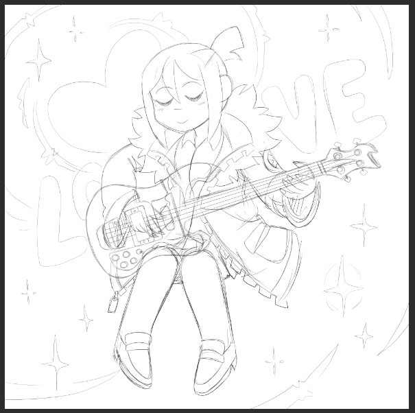 WIP! I decided imma suffer today and try to draw a bass