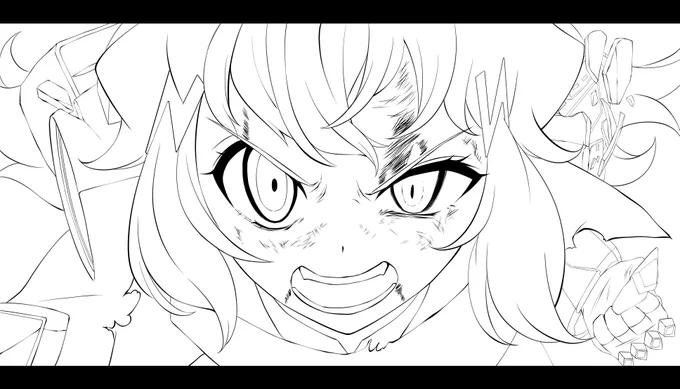 毎日お絵かき2231日目   ペン入れ終わり( ˘ω˘ )