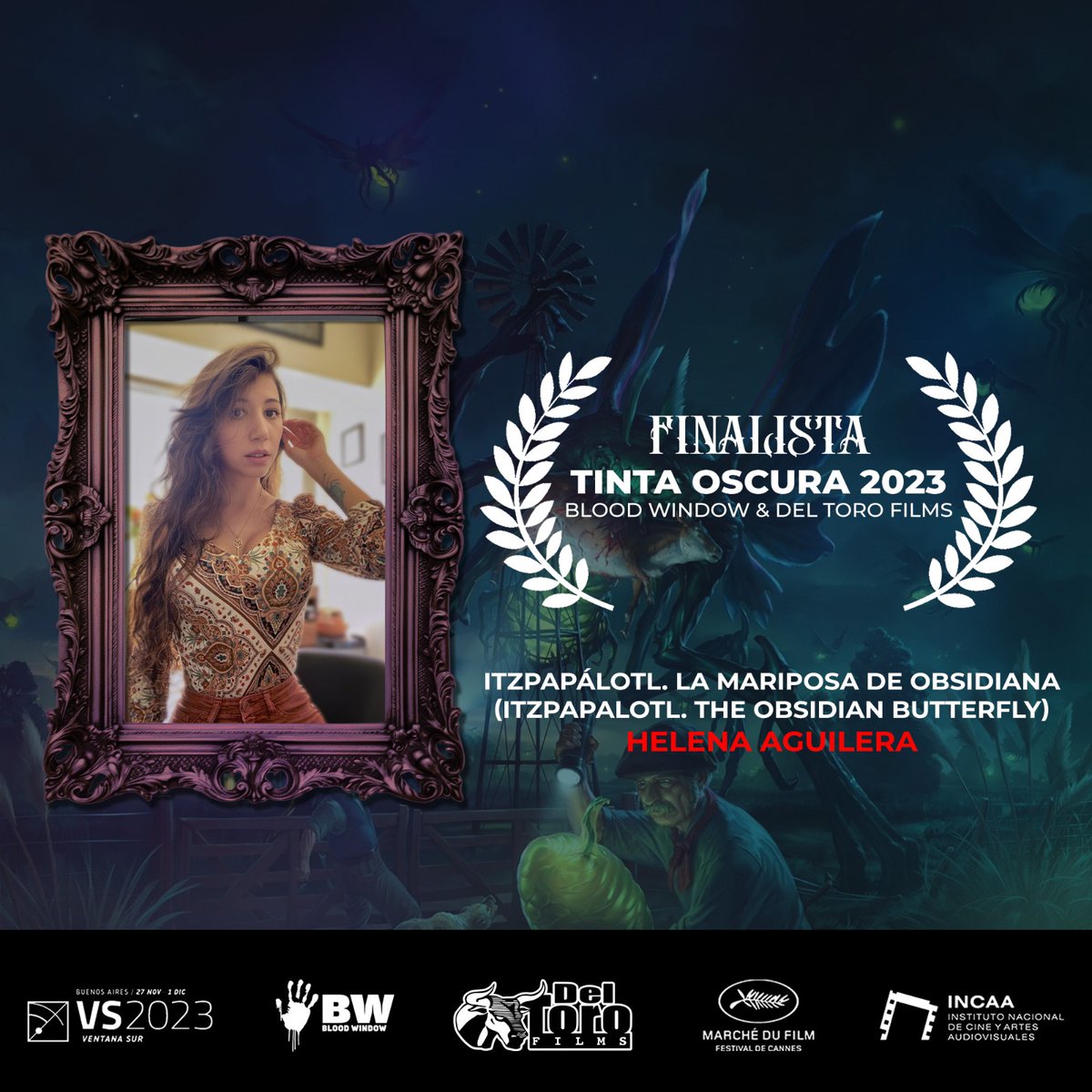 VentanaSur's tweet photo. SELECCIONADOS DE TINTA OSCURA 🎬🫶🏻

La sección de Ventana Sur #BloodWindow y @DelToroFilmsAR, anuncian los proyectos seleccionados de Tinta Oscura 2023, concurso de guiones de largometrajes de cine fantástico y de terror. https://t.co/aBuuRPYpP4