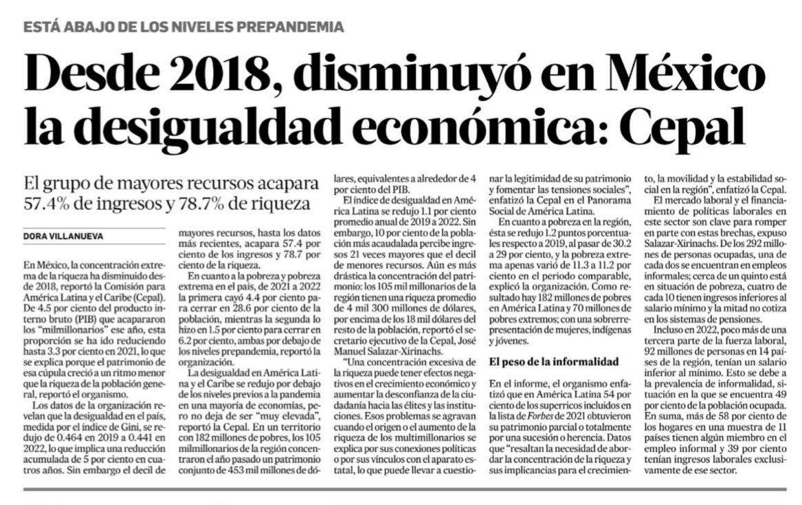 Claudiashein's tweet image. No hay duda que México camina por el rumbo correcto de la Transformación y la prosperidad compartida. ✨🙌

📰🌐 jornada.com.mx/2023/11/24/eco…