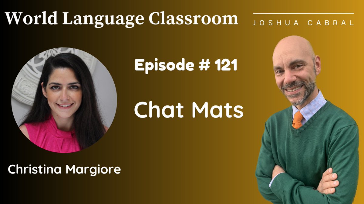 Christina Margiore, a Spanish teacher in New York, joins talks us through all the befits and details involved with creating and using chat mats. #wlclassroompodcast
🎧▶️ podfollow.com/world-language…