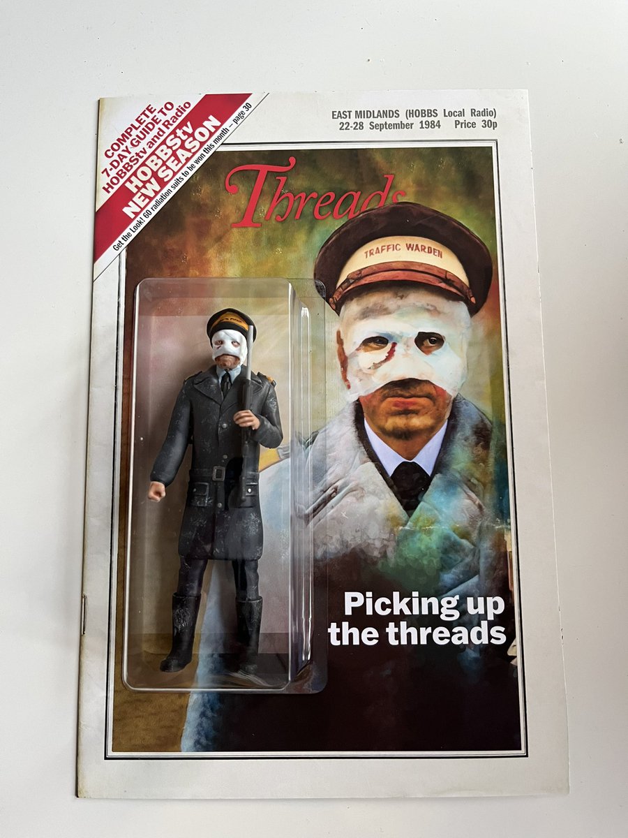 Quite possibly the best action figure I’ve ever seen, the armed traffic warden from BBC’s 1984 nuclear war romcom ‘Threads’ @HobbsLaneModels