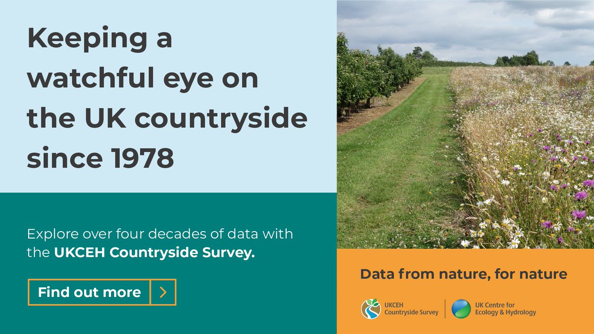 UK Centre for Ecology & Hydrology (@uk_ceh) on Twitter photo The UKCEH Countryside Survey has collected data for more than 40 years to show how our water, land and air, and the animals and plants that depend on them, are changing over time.
Data from nature, for nature 💚
See more: ceh.ac.uk/data-nature?ut…
#DataNature <a href="/AngusGarbutt/">Angus Garbutt</a> The UKCEH Countryside Survey has collected data for more than 40 years to show how our water, land and air, and the animals and plants that depend on them, are changing over time.
Data from nature, for nature 💚
See more: ceh.ac.uk/data-nature?ut…
#DataNature <a href="/AngusGarbutt/">Angus Garbutt</a>