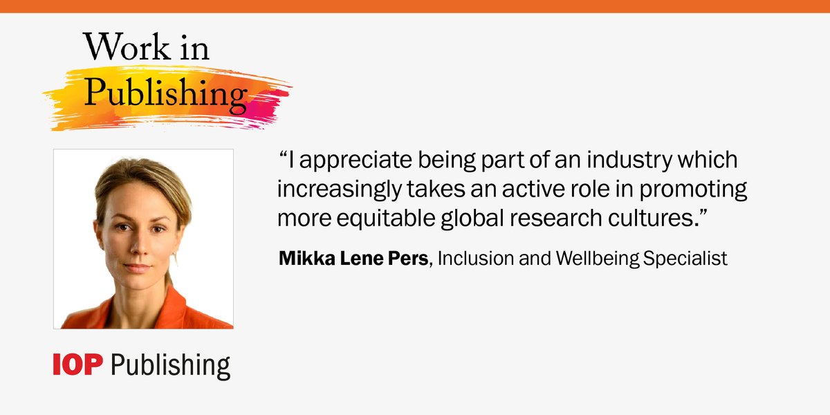 As #WorkInPublishing week comes to a close, Mikka Lens Pers, Inclusion and Wellbeing Specialist at IOPP, shares what motivates her to work in Publishing. 

#PublishingCareers @PublishersAssoc