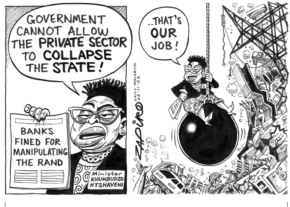 zapiro's tweet photo. Zapiro cartoon published @dailymaverick  (23 November 2023) on We see you @MYANC @PresidencyZA  -https://t.co/xvVQL3X985 https://t.co/Jq63A9g7Ew