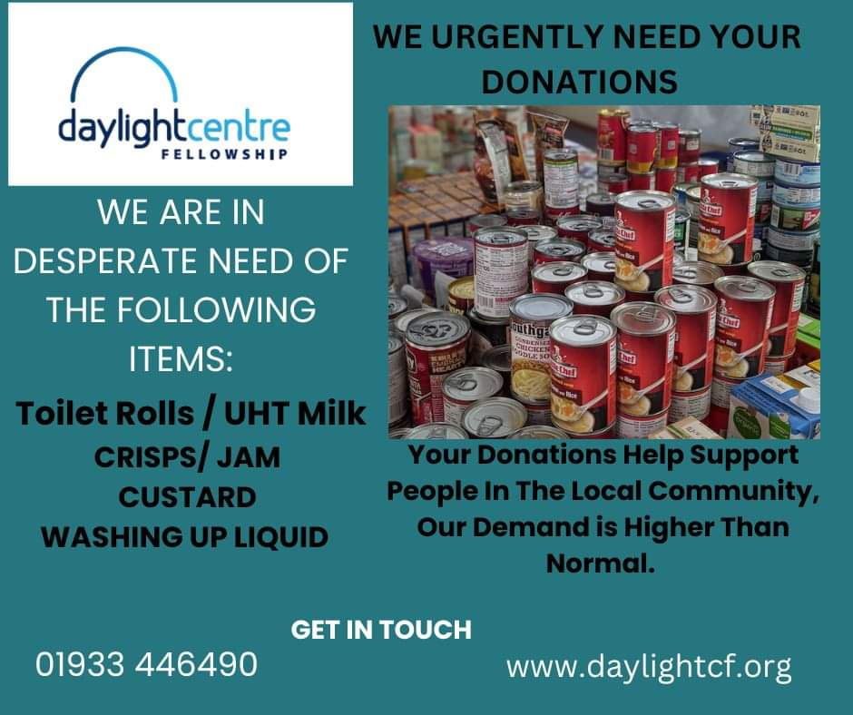 Tomorrow we will be holding our monthly Food Bank collection.
All donations welcome, but currently in desperate need of the following:
🧻 Toilet roll
🥛 UHT milk
🥔 Crisps
🍓 Jam
🍮 Custard
💦 Washing up liquid

Thank you as always for supporting those in need locally. 🥰