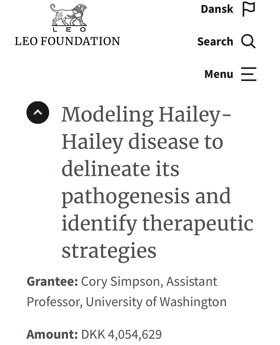 Hard to express how #thankful I was on the call from <a href="/LEOFondet/">LEO Foundation - LEO Fondet</a> RE:their decision to invest in <a href="/SimpsonLabUW/">Simpson Lab <a href="/UWMedicine/">UW Medicine</a></a> @DermatologyUW @UWMedicine w/a 3yr grant that provides critical support to merge my lab interest in keratinocyte adhesion/stress w/my clinical focus on blistering disease.
