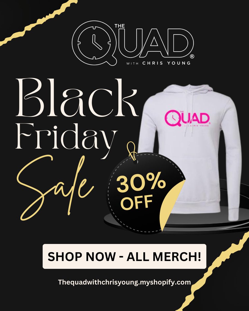 🚨30% off!🚨 Shop it up!!!! #BlackFriday 🔗 thequadwithchrisyoung.myshopify.com