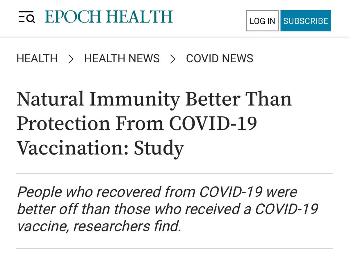 🚩 New Study Finds Those Vaccinated Against COVID-19 Were Up 7x More Likely to Be Hospitalized When Compared to the Naturally Immune “People who received a vaccine were nearly five times as likely as the naturally immune to test positive for COVID-19 during the Delta era and 1.1…