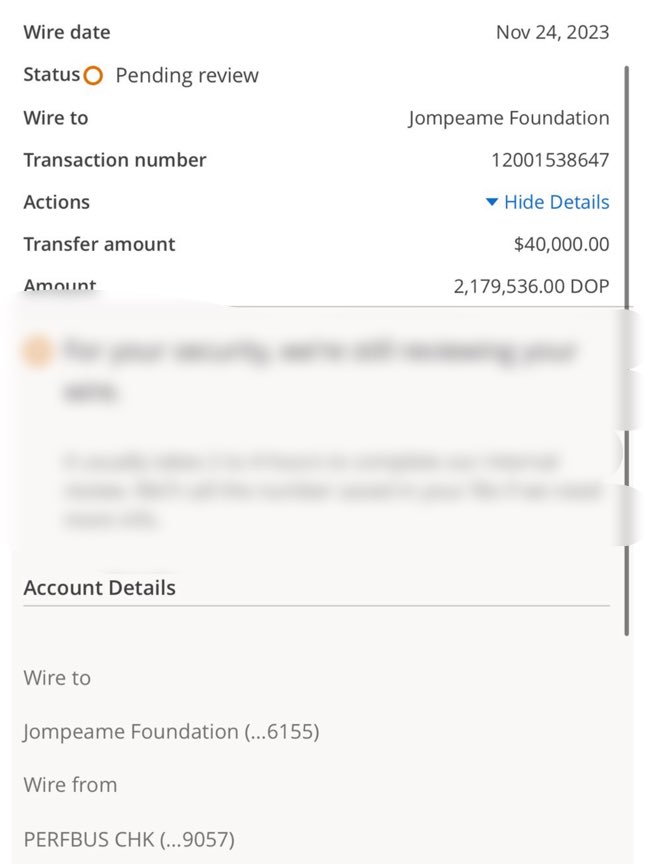 Honrando nuestra palabra. Hemos depositado la suma de RD$4,292,949.29 a la fundacion <a href="/jompear/">Jompéame</a> del Youtube maraton que realizamos el pasado domingo en el Bronx NYC que seran destinados para la ayuda de los afectados de las lluvias que impactaron el pais el pasado fin de semana.