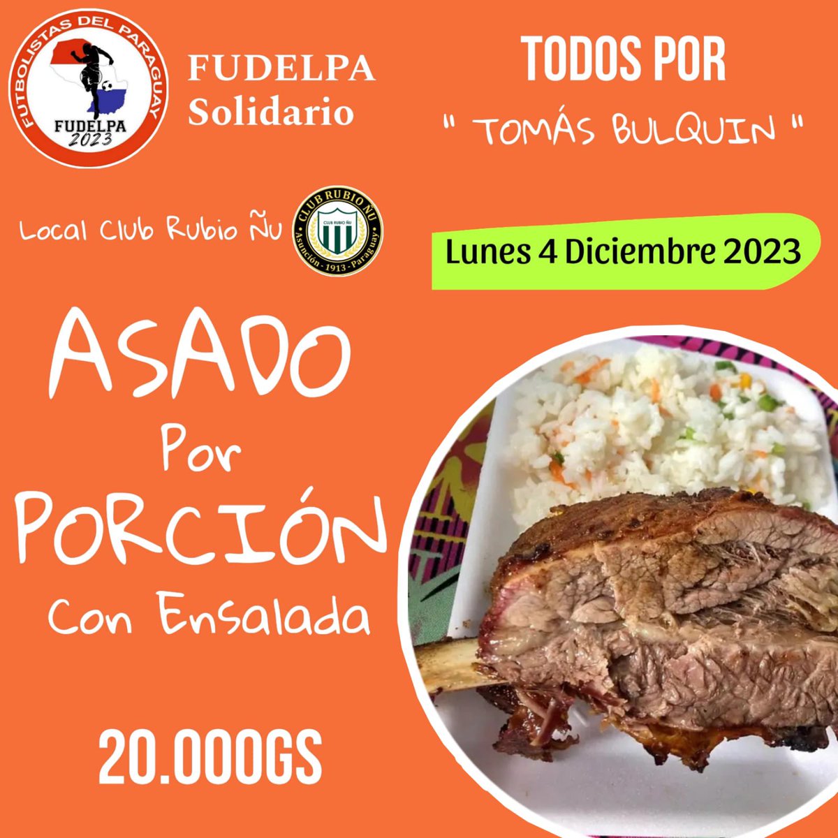 Les esperamos el Lunes 4 de Diciembre! Todos por Tomás 💪🏼. Adhesiones disponibles