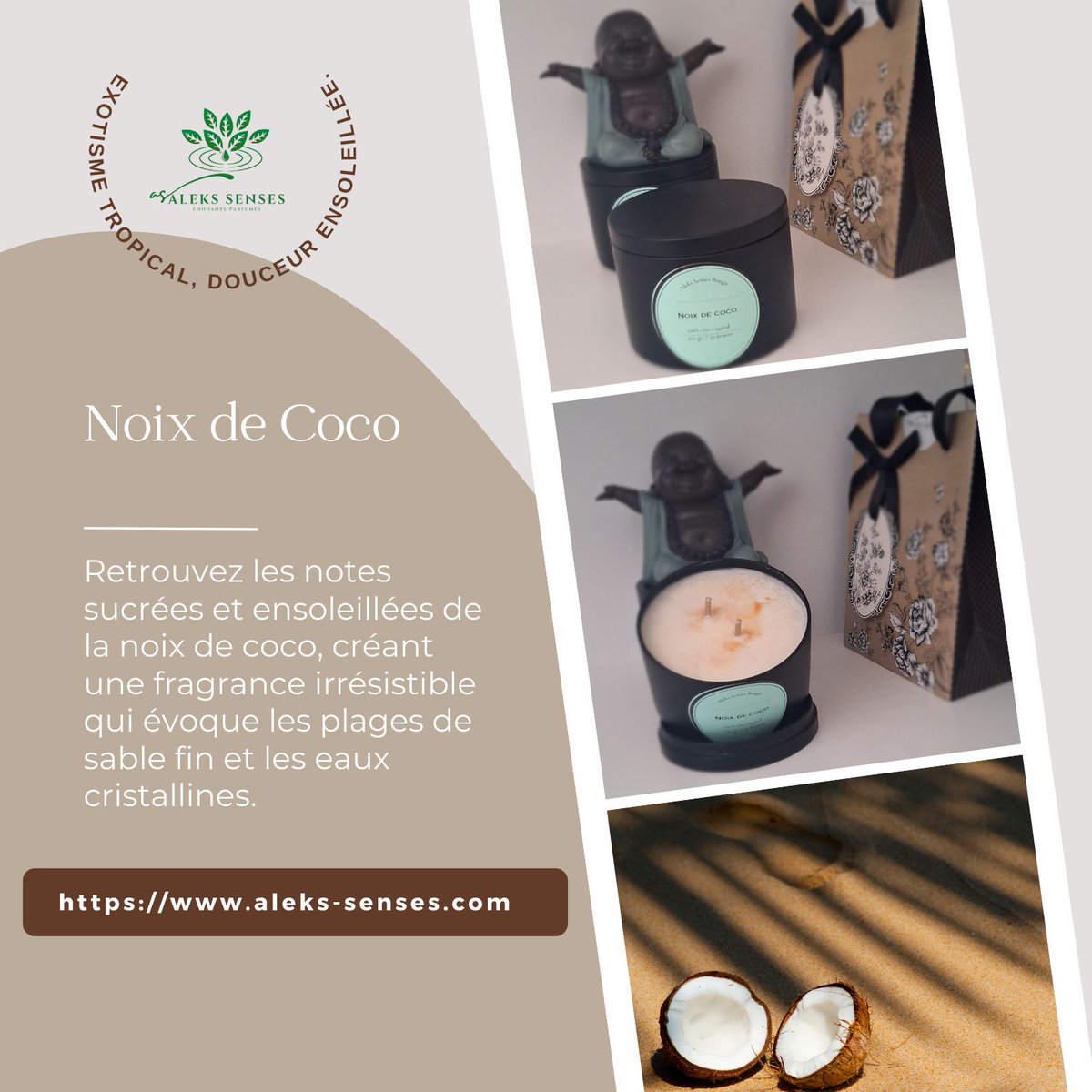 alekssenses's tweet image. Transformez votre espace avec l'arôme enchanteur des bougies parfumées à la noix de coco. 🌴✨ 
🔗 Liens dans ma bio 🕯 

🕯️ #BougiesNoixDeCoco #ParfumDIntérieur  #bougies #bougieaddict #bougiefleurie #bougiegourmande #bougienaturelle #bougieartisanale #bougiemariage #bougie