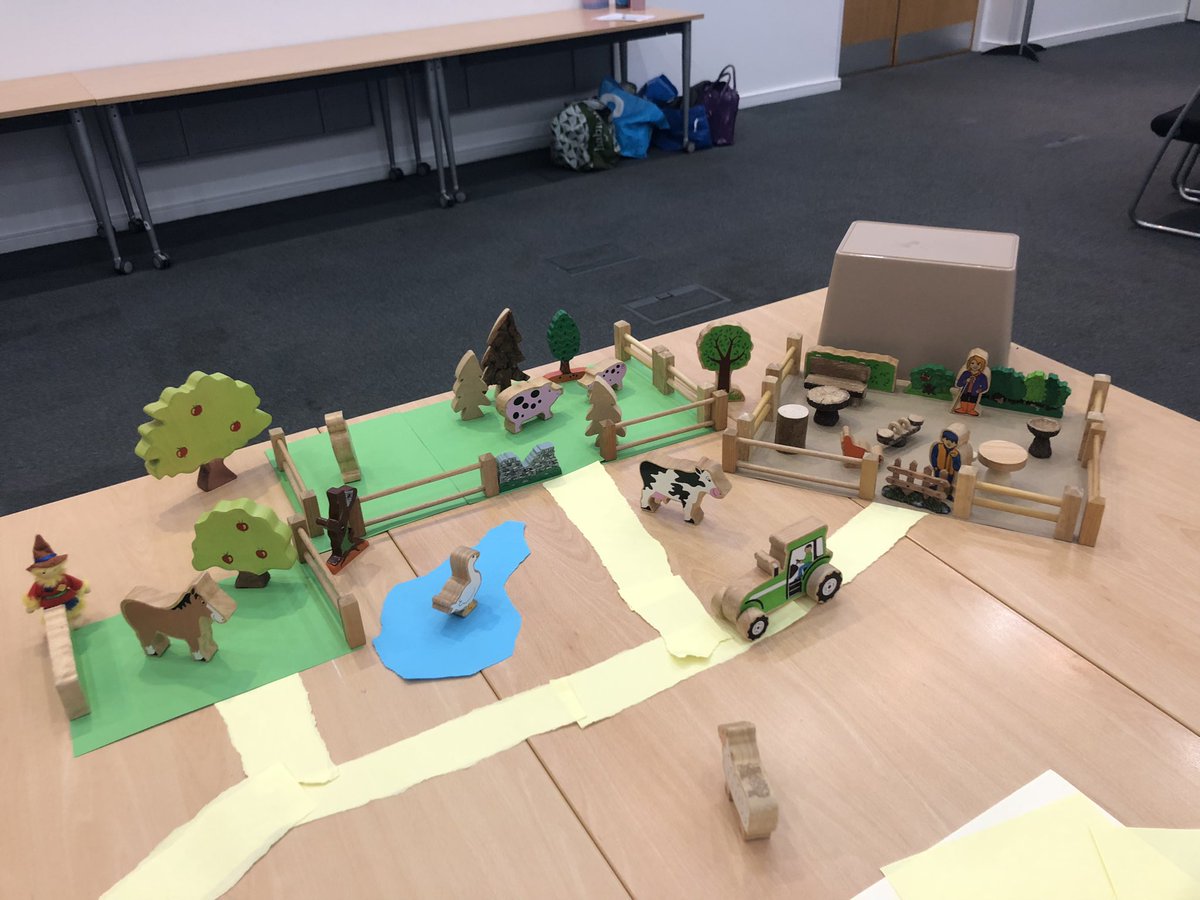 What a playful and productive afternoon with 15 delegates exploring how to develop children’s communication and language and mark-making through small world, imaginative play and construction. Great collaboration and discussion within a supportive group of practitioners.