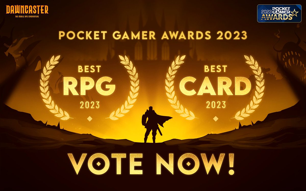 🥳We been nominated by <a href="/PocketGamer/">Pocket Gamer</a> in the 'Best RPG' and 'Best Cardgame' categories! Voting will be open until the end of this month and should only take a single click: pocketgamer.com/pgawards2023/v…