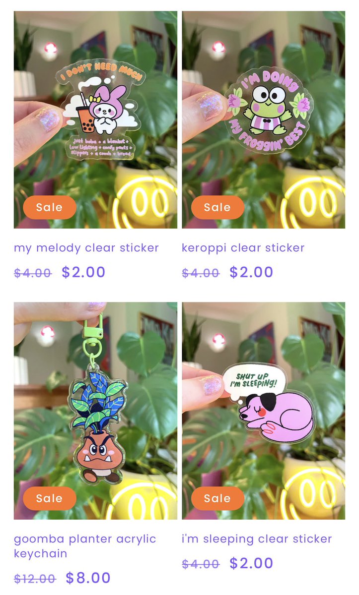every friggin thing in my friggin sh0p is on s@le! 🫶🏻 literally everything hehe. I will be dropping some more stickers &amp; prints 2mrw, too! 💜 ummmheather.com