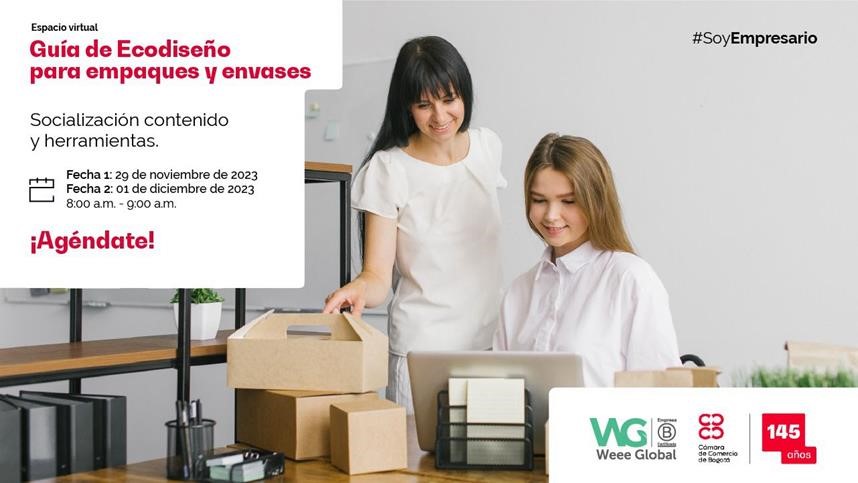 Nos complace extenderte una cordial invitación al próximo evento virtual de la <a href="/camaracomerbog/">Cámara de Comercio de Bogotá</a> : Guía de #Ecodiseño para Empaques y Envases.

Fechas y Horarios:
- 1 de dic. de 2023, 8 am - 9 am

Agéndate: zoom.us/webinar/regist…